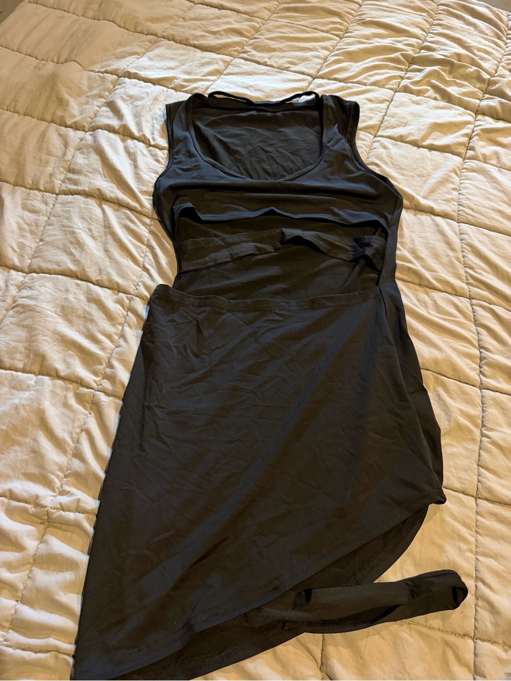 SHEIN Black Asymmetrical Sleeveless Dress